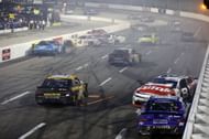 Taylor Gray, driver of the #54 Operation 300 Toyota, and Sammy Smith, driver of the #8 Pilot Chevrolet, after an on-track incident to end the NASCAR Xfinity Series US Marine Corps 250 at Martinsville Speedway on March 29, 2025 in Martinsville, Virginia - Source: Getty